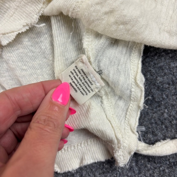 FREE PEOPLE We the Free Women’s Cream Pullover Tie Sides Boho Shirt size: Small - Picture 6 of 8